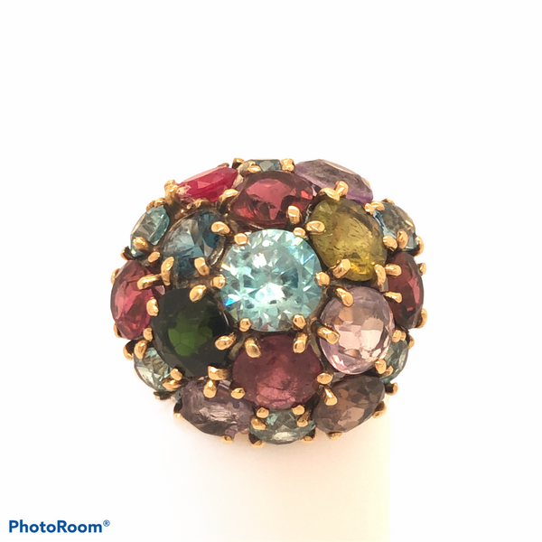 Vintage Multi Gem Dome Ring   CR0221