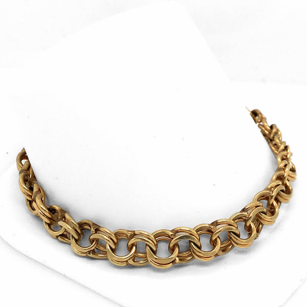 14K Yellow Gold Double Spiral Charm Bracelet  CB0115