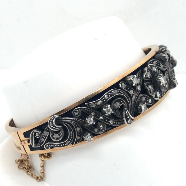 Georgian Diamond 14K Rose Gold Bangle  JH0001