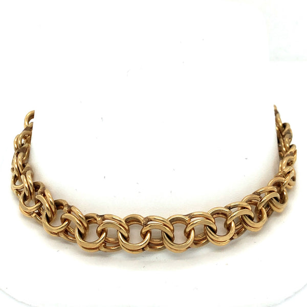 14K Yellow Gold Double Spiral Charm Bracelet  CB0115