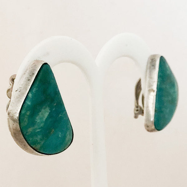 Sterling Silver Handmade Bezel Set Turquoise Earrings    JSI0134