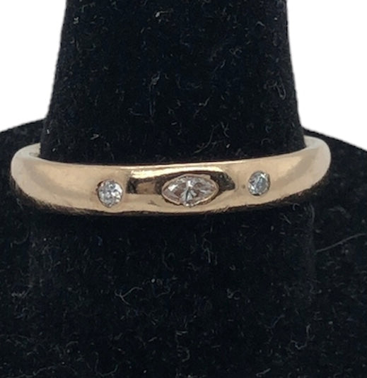 14K Yellow Gold Band with Diamonds  CR0271