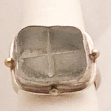 Sterling Silver Etched Glass Ring   CR0169