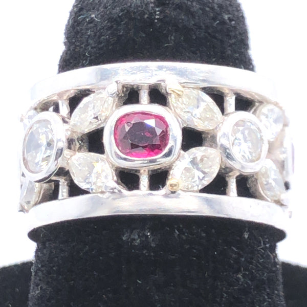 Platinum Ruby and Diamond Eternity Band  CR0204