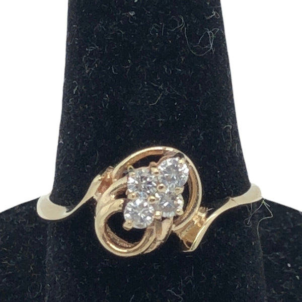 14K Yellow Gold Diamond Cluster Ring  CR0270