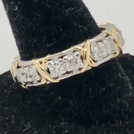 Tiffany Schlumberger Platinum and 18K 16 Diamond Band  CR0321