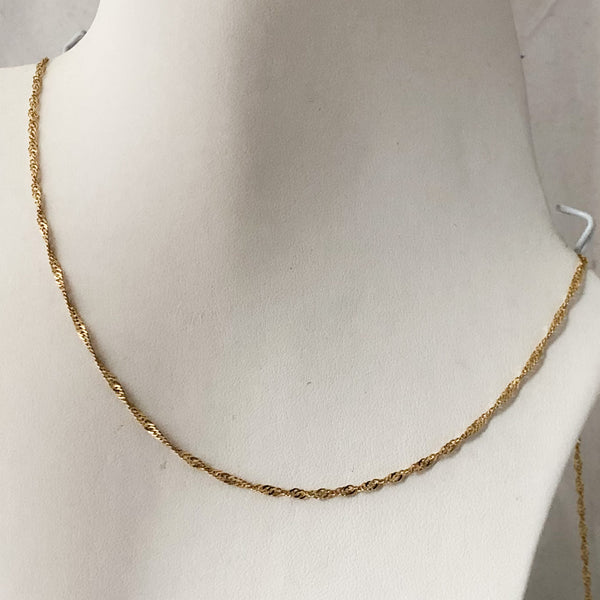 14K Yellow Gold Twisted Chain 18"  JNSI1084