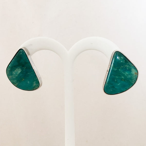 Sterling Silver Handmade Bezel Set Turquoise Earrings    JSI0134