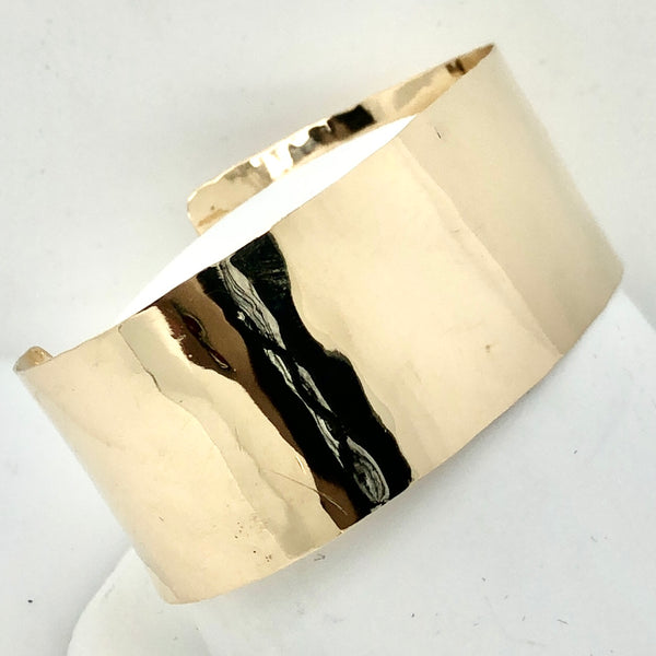 14K Yellow Gold Lightly Hammered Cuff Bracelet   CB0241