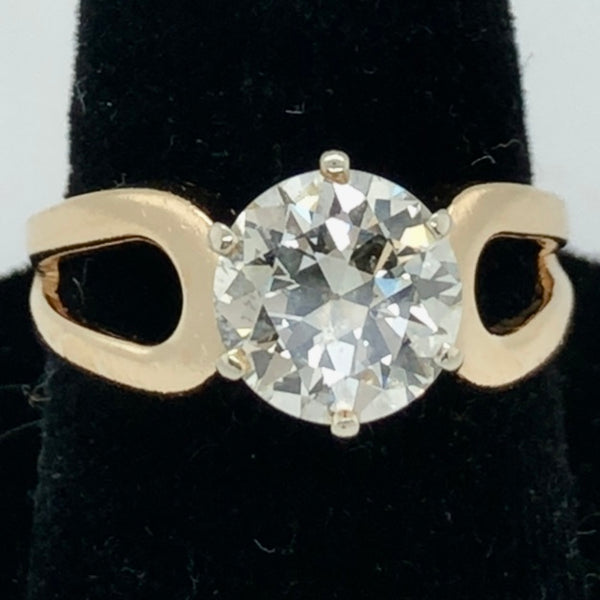14K Yellow Gold @ 2.10mm Round Diamond Ring  CR0333