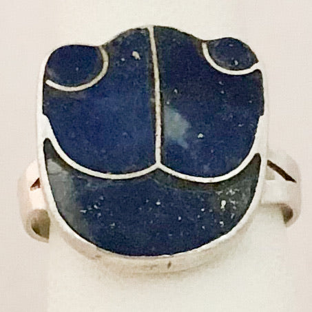 Sterling Silver Handmade Inlaid Lapis or Sodalite Ring    JSI0135