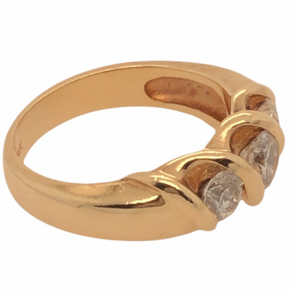 14K Yellow Gold Three Diamond Ring  CR0241