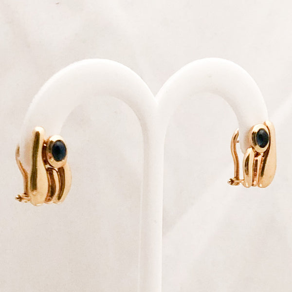 18K Yellow Gold & Sapphire Designer Manfredi Earrings   CE0101