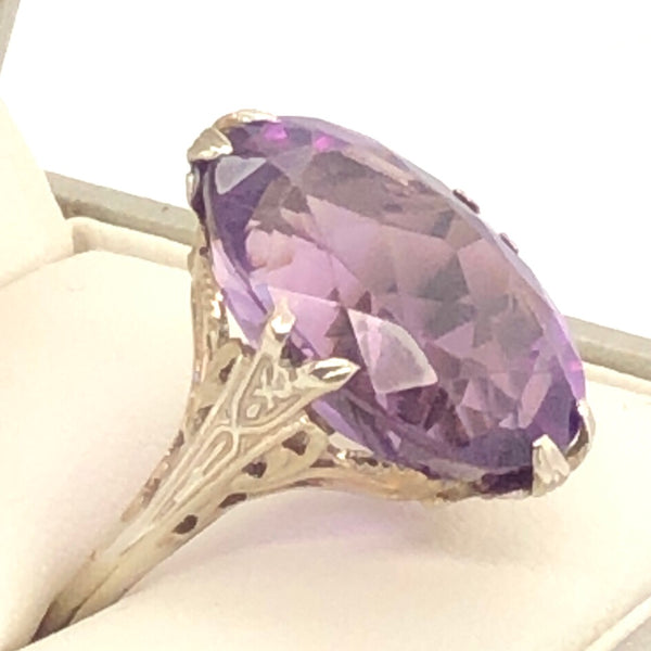 14K White Gold Amethyst Ring  CR0306