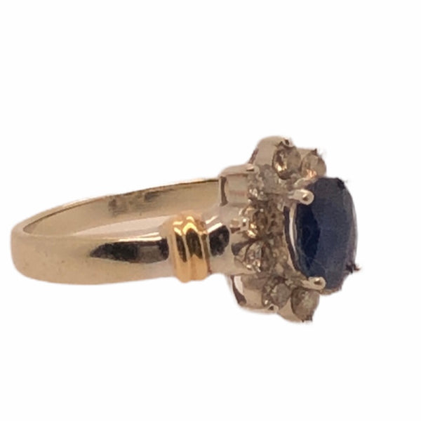 14K Yellow Gold and White Gold Sapphire and Diamond Ring  CR0239