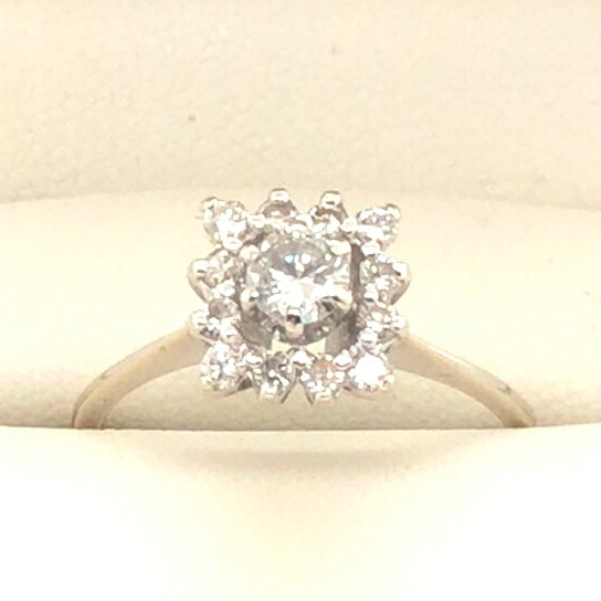 14K White Gold Diamond Ring  CR0317