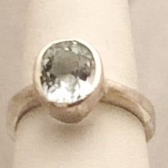 Sterling Silver Ring with Light Blue Stone   JSI0107