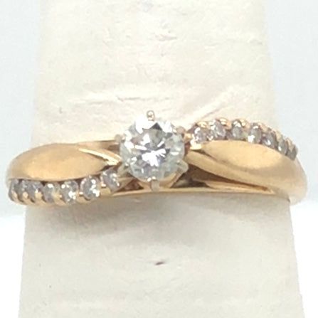 14K Yellow Gold Diamond Engagement Ring  CR0292