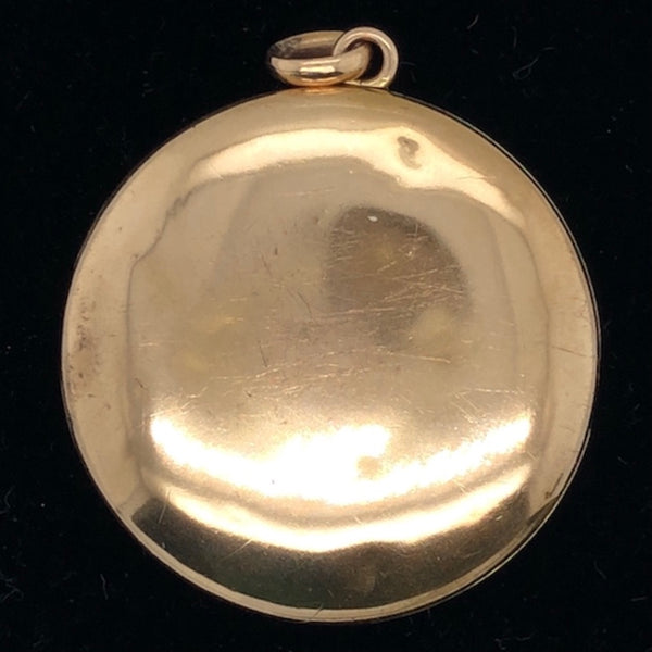 10K Yellow Gold Large Round Locket Pendant  CPend0054