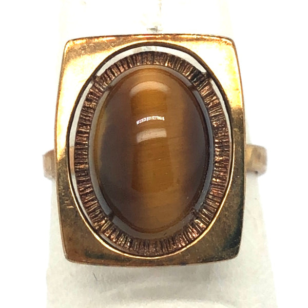 14K Yellow Gold Mod Tiger's Eye Ring  JH0009
