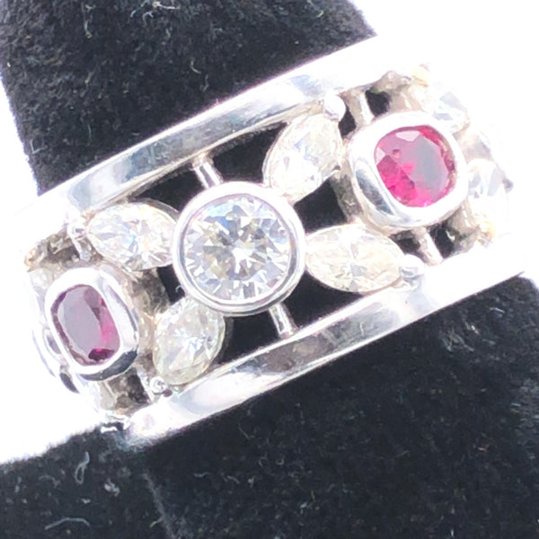 Platinum Ruby and Diamond Eternity Band  CR0204