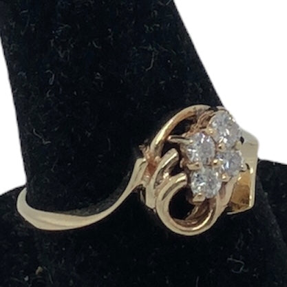 14K Yellow Gold Diamond Cluster Ring  CR0270