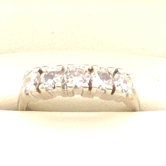 14K White Gold Five Diamond Ring  CR0318