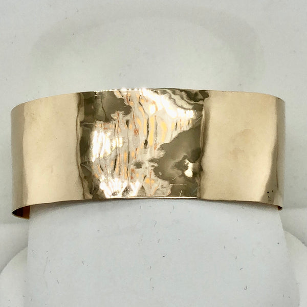 14K Yellow Gold Lightly Hammered Cuff Bracelet   CB0241