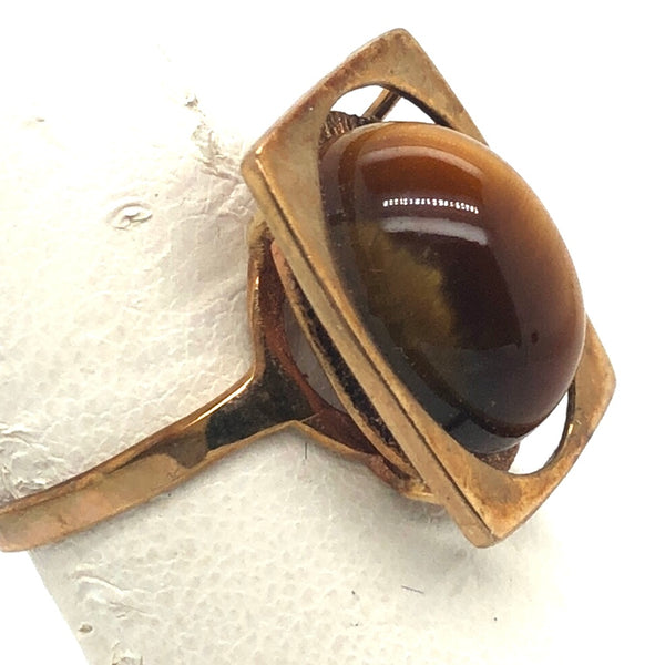 14K Yellow Gold Mod Tiger's Eye Ring  JH0009