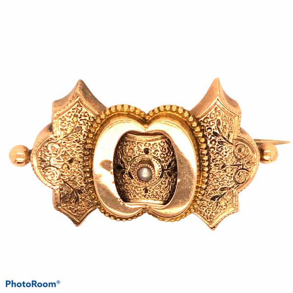Antique 10K Yellow Gold Victorian Pin  JSI0235